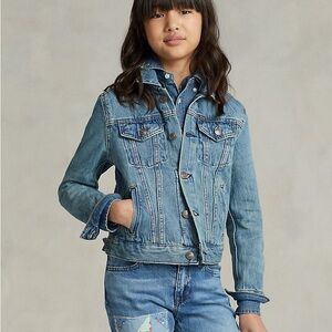 Ralph Lauren Blue and Tan Denim Label